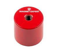 Alnico Deep Pot Magnet for High-Temperature, Engineering, and Manufacturing Applications - 27mm dia x 25mm thick c/w M6 threaded hole - 6kg Pull - Pack of 4