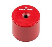 Alnico Deep Pot Magnet for High-Temperature, Engineering, and Manufacturing Applications - 35mm dia x 30mm thick c/w M6 threaded hole - 14kg Pull