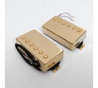 Alnico II Humbucker Pickup Set Compatible with Gibson Les Paul Style Electric Guitar, Neck & Bridge 4-Conductor Pickups with 1V1T 2V1T or 2V2T Wiring Harness (Gold-Pickups Set)