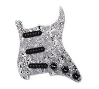 Alnico5 Electric Guitar Pickup Panel Assembly Three Single Pickup Panel Sss Pickup Front Cover (Color : Bk white panel 13)