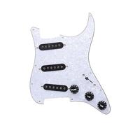 Alnico5 Electric Guitar Pickup Panel Assembly Three Single Pickup Panel Sss Pickup Front Cover (Color : White panel 3)