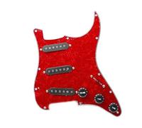 Alnico5 Electric Guitar Pickup Panel Assembly Three Single Pickup Panel Sss Pickup Front Cover (Color : Crimson Panel 7)