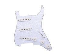 Alnico5 Electric Guitar Pickup Panel Assembly Three Single Pickup Panel Sss Pickup Front Cover (Color : White panel 4)