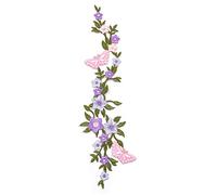 Alnicov 2 Pcs Butterfly Flower Patch Decorative Patches Badge Embroidered Floral Applique Sew On Decorative Patches Flower Patches for Lady (Purple Pink)