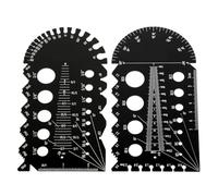 Alnicov 2-Pcs Multi-Function Metric and Imperial Thread Gauge Set with Removable Tapered Rods for Bolt Measurement