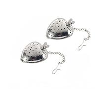 Alnicov 2Pcs Stainless Steel Heart-shaped Tea Balls,1.5 Inch Tea Infuser Strainers with Rope Chain,Reusable Mesh Hot Tea Infuser for Tea