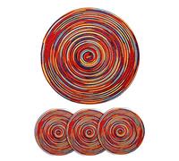 Alnicov 4pcs Cotton Woven Rattan Heat-Resistant Tablema,11.8Inch 30cm Round Placemats Set,Coasters,Kitchen Table Mats,Bowl Mat for Dining Table Kitchen Kitchen Decoration