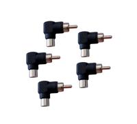 Alnicov 5PCS RCA Male to RCA Female 90 Degree Right Angle Plug Adapters for Cable Lead