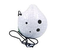Alnicov 6 Hole Ocarina,Wine Bottle Style Alto C Ocarina,Ice Crack Glazed Craft White