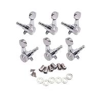 Alnicov 6 Pieces Guitar String Locking Tuners 3 Left 3 Right Guitar Machine Heads Knobs Machine Head Tuners for Electric or Acoustic Guitar (Chrome)