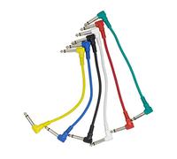 Alnicov 6PCS 6 Inch Guitar Cables Guitar Pedal Cable Effect Cable Cord Noiseless 1/4 Inch Right Angle Guitar Cable（Colored ）