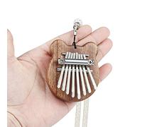 Alnicov 8 Keys Kalimba Thumb Piano,Super MiNi Mahogany Finger Piano with lanyard Suitable for Beginners(Ear Shape)