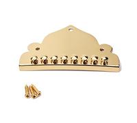 Alnicov 8 String Zinc Alloy Mandolin Tailpiece With 3pcs Screws for Mandolin Parts Gold