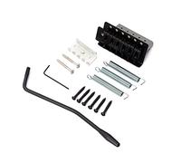 Alnicov A Set of Left handed Flat Saddle Single Tremolo Bridge System for 6 String Electric Guitar Parts Black