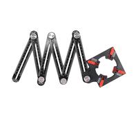 Alnicov Aluminum Alloy Multi-Angle Measuring Ruler 6-Sided Tile Hole Jig Tool with Punch Locator Portable Angle Measuring Instrument for Tile Woodworking DIY Projects