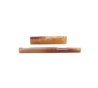 Alnicov Black Camel Bone Guitar Bridge Saddle and Nut for Folk Acoustic Guitar 2Pcs/Set
