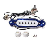 Alnicov Blue Sound Hole Magnetic Pickup with Tone Volume Knobs for 6 String Folk Acoustic or Electric Guitar