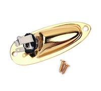 Alnicov Boat Input Output Jack Plate Socket with Screws for Fender Strat Guitar Gold