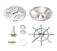 Alnicov Dobro Resonator Guitar Replacement Parts Cones Soundhole Screens Tailpiece Bridge Saddle for Dobro Guitar Set of 8