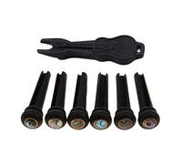 Alnicov Guitar Bridge Pins 6 Piece Ebony Acoustic Guitar String Pegs Slotted Wooden Endpin with Abalone Dot with Bridge Pins puller