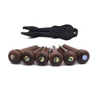 Alnicov Guitar Bridge Pins 6 Piece Rosewood Acoustic Guitar String Pegs Slotted Wooden Endpin with Bridge Pins puller