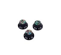 Alnicov Guitar Contral Knobs,Black Electric Guitar Speed Knobs With Abalone Shell Tone Volume Control Knobs 3 Pack
