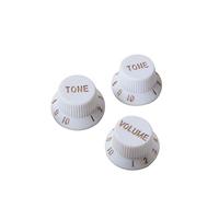 Alnicov Guitar Control Knobs 1 Volumn 2 Tone Fits Metric Pots Knobs Compatible For Fdstrat Stratocaster Style Electric Guitar Parts. (White)