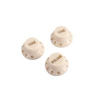 Alnicov Guitar Control Knobs 1 Volumn 2 Tone Fits Metric Pots Knobs Compatible For Fdstrat Stratocaster Style Electric Guitar Parts. (Creamy Yellow)