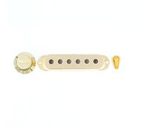 Alnicov Guitar Pickup Covers 6 Hole Single Coil Switch Tip Holder 2 T1V Knobs Set for Strat ST Electric Guitar Golden