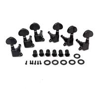 Alnicov Guitar String Tuning Pegs 3L3R Machine Heads Knobs Tuners Machine Head Set For Electric Or Acoustic Guitar, Black