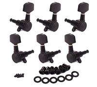 Alnicov Locked String Tuning Pegs key Tuners Machine Heads(3R3L) For Acoustic Electric Guitar Lock Schaller Style Black