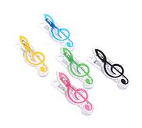 Alnicov Music Note Clips,5Pcs Music Sheet Clips,Plastics Music Stationary Book Clips for Music Stand Sheet Music File Folder,Multicolor,Style 1