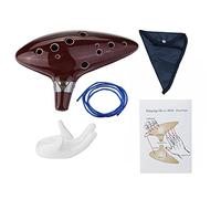 Alnicov Ocarina,12 Hole Alto C Ocarina with Getting Started Guide Display Stand and Protective Bag,Brown