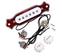 Alnicov Red Chelonian Shell Sound Hole Magnetic Pickup with Tone Volume Knobs for 6 String Folk Acoustic or Electric Guitar