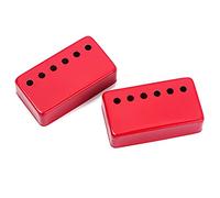 Alnicov Set of 2 Humbucker Guitar Pickup Covers Brass Pickup Covers 50MM/52MM Pole Spacing Fits for LP Les Paul Electric Guitar,Red