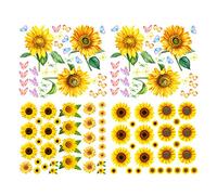 Alnicov Sunflower Wall Stickers with Butterfly,118Pcs Removable Yellow Flower Wall Decals for Bedroom LivingRoom Bathroom Kitchen Party Decor