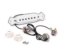 Alnicov White Sound Hole Magnetic Pickup with Tone Volume Knobs for 6 String Folk Acoustic or Electric Guitar