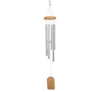 Alnicov Wind Chime,Wind Chime Small Wind Chimes Bells 6 Metal Tubes Windchime,Best Gift Chimes Decor for Garden Patio Outdoor,Wood Color
