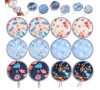 ALNKDH 12 Pcs Hand Fan - Folding, Chinese Japanese Style, Round, Summer Handheld Fans with Beautiful Patterns for Wedding Party, Home Decor, Personal Decoration (12Pcs Flower)