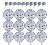 ALNKDH 12Pcs Disco Pattern Hand Fans, Chinese Japanese Style Foldable Fans, Multi-Role Round Handhelds, Beautiful Patterns for Wedding Party Home Decor Personal Decoration (12Pcs Disco)