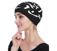 Alnorm Chemotherapy Hats Head Coverings for Chemo Patients Black White Heart