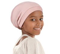 Alnorm Curly Hair Sleeping Cap Slouch Baggy Hat Jersey Beanie Washed Pink