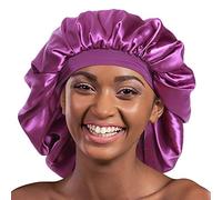 Alnorm Extra Large Satin Sleep Bonnet Dreadlock Satin Cap Purple