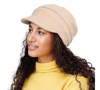 Alnorm Oversize Satin Lined Baseball Cap Newsboy Cap Winter Hat for Frizzy Curly Hair