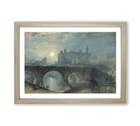 Alnwick Castle by Joseph Mallord William Turner Framed Print Oak A2 | Wall Art, Ready to Hang, Satin Fine Art Paper, Fade-Resistant Inks, Acrylic Glazing, Securely Packaged, Made in the UK