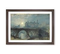 Alnwick Castle by Joseph Mallord William Turner Framed Print Walnut A2 | Wall Art, Ready to Hang, Satin Fine Art Paper, Fade-Resistant Inks, Acrylic Glazing, Securely Packaged, Made in the UK