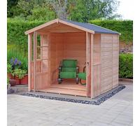 Shires Alnwick Shiplap Summerhouse Garden Sun Room Approx 7 x 7 Feet in Brown Shires Brown