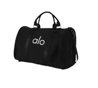 Alo Gym Duffle Bag, Black Cylindrical Sports Bag, Large Capacity Travel Duffel with Shoulder Strap