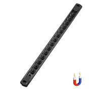 ALOANES 1/4-Inch Drive Magnetic Socket Organizer, Heavy Duty Aluminum Socket Rail Organizer, 360° Swivel Clips Socket Holder Kit for Tool Box, 1/4-Inch Socket Holder x 14 Clips (Black)