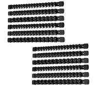 ALOANES 12 PC ABS Socket Organizer,1/2 inch, 3/8 inch, and 1/4 inch Drive Socket Rail Holders, Heavy Duty Socket Racks, Black Rails with Black Clips